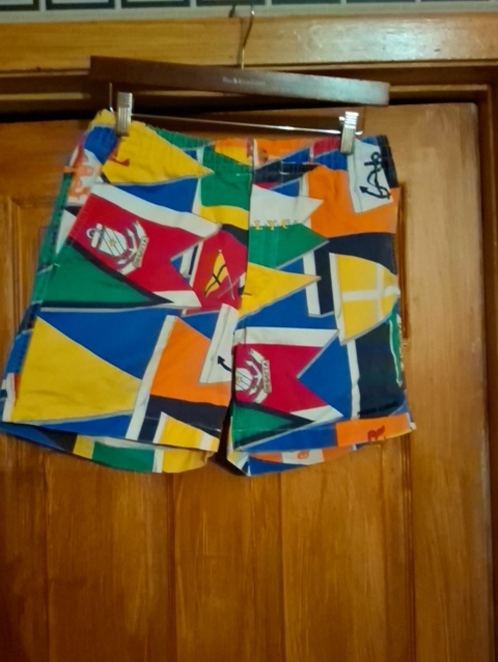 Polo by Ralph Lauren Multicolor Nautical Flag Print Swim Trunks